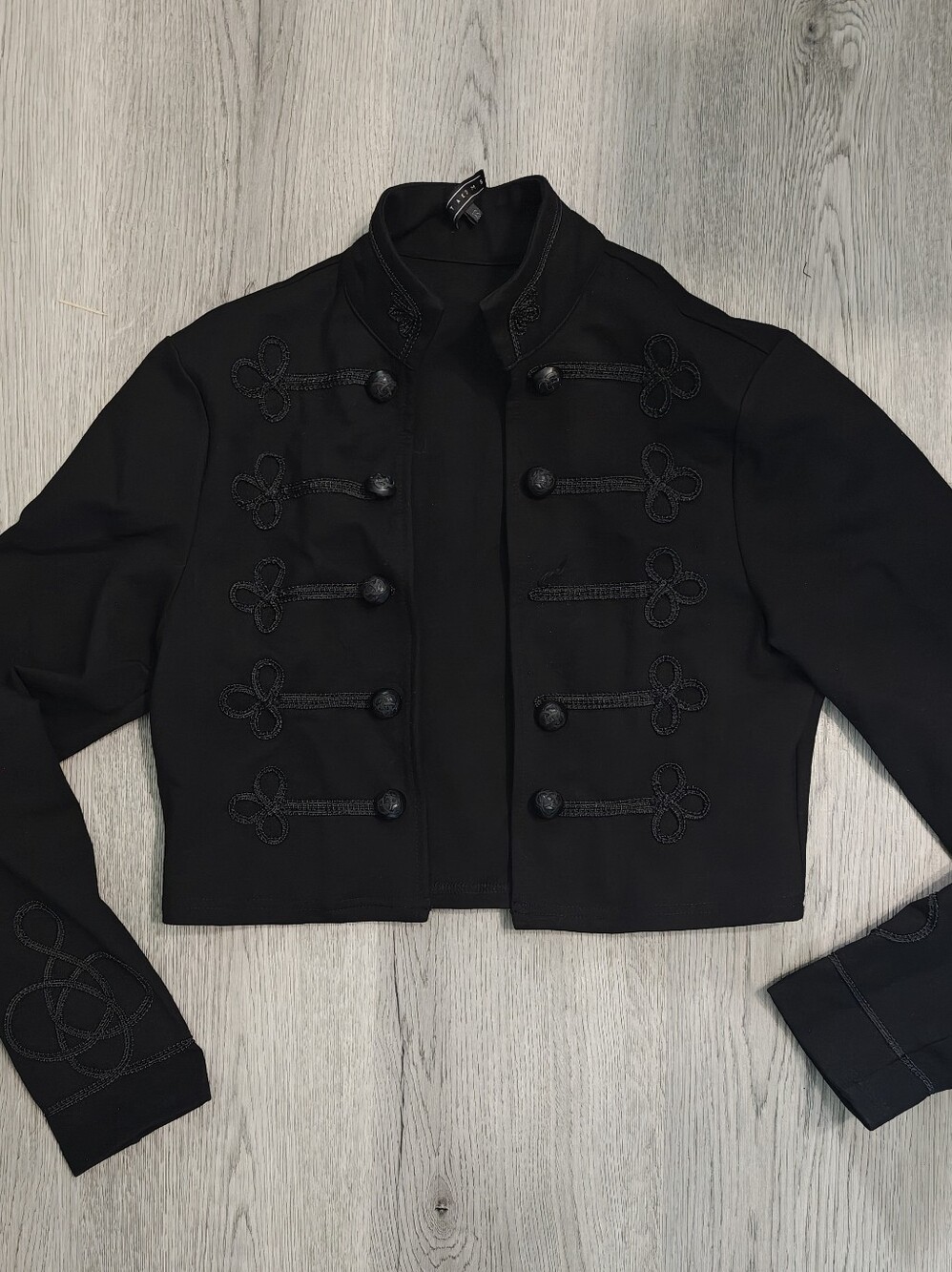 Katakomb Victorian Gothic Military Cropped Jacket Black XS